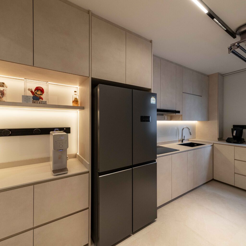 Integrated Kitchen Fridge and Cabinetry Design by Design 2B 316A Ang Mo Kio