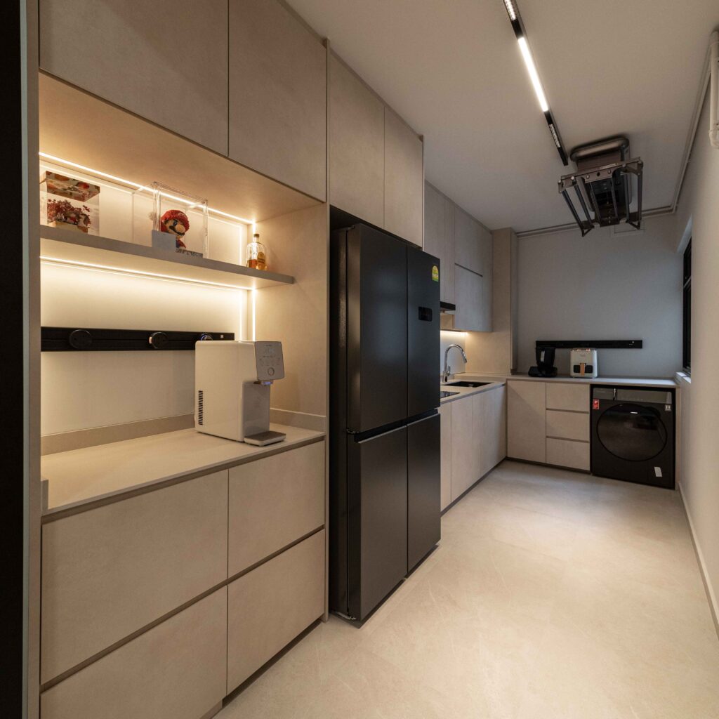 Integrated Kitchen Fridge and Cabinetry Design by Design 2B 316A Ang Mo Kio