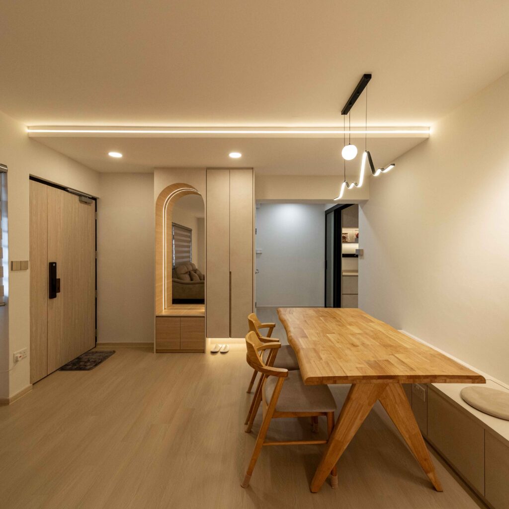 Modern Japandi Living Room Design by Design 2B 316A Ang Mo Kio