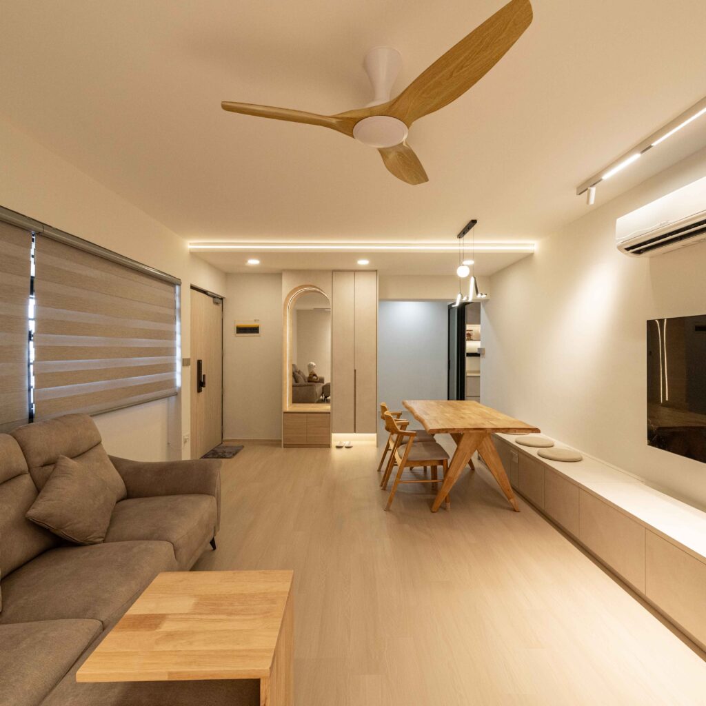 Modern Japandi Living Room Design by Design 2B 316A Ang Mo Kio