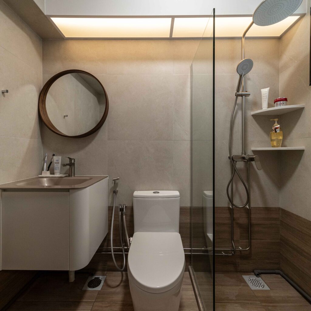 Minimalist HDB Bathroom Renovation Design by Design 2B