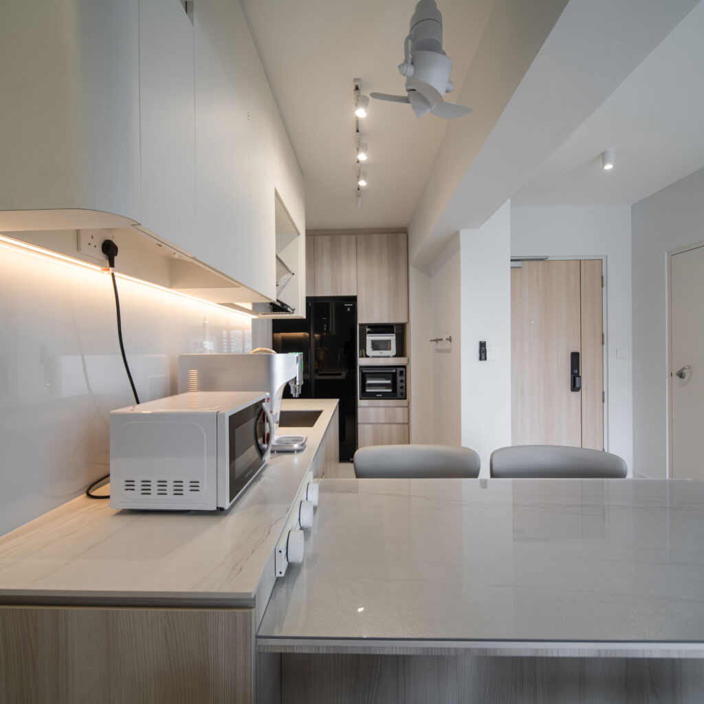 Compact HDB Kitchen Design with Modern Appliances by Design 2B